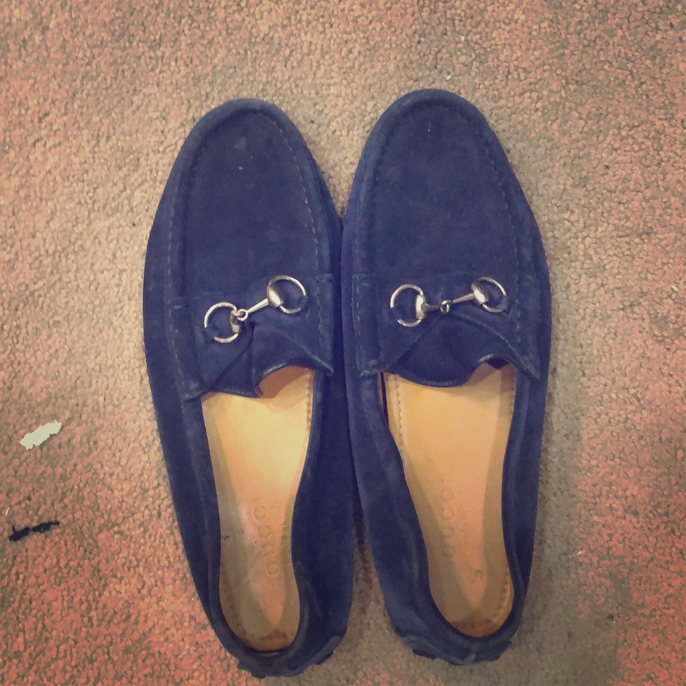 Navy blue Gucci loafers in decent condition